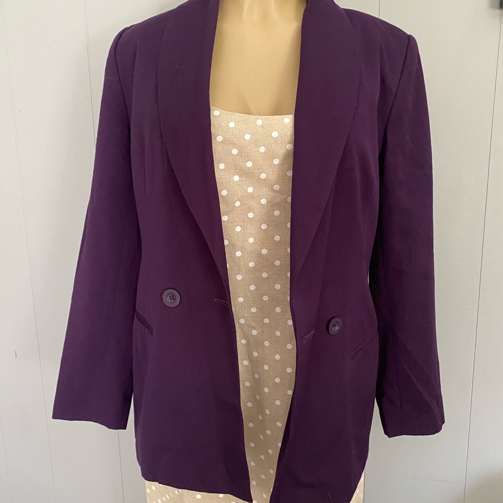Women's Deep Purple Double-Button Blazer